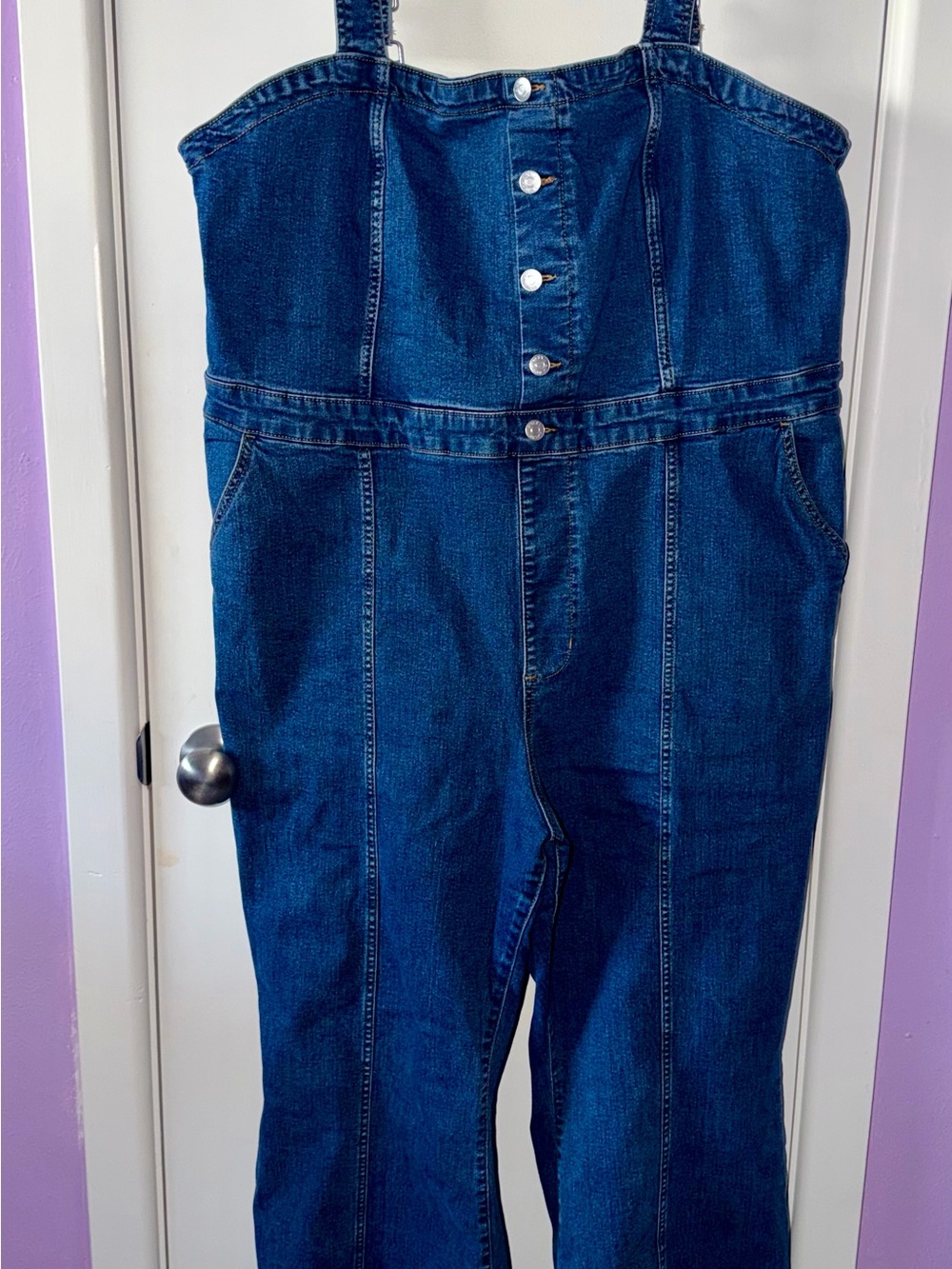 Ava & Viv Dark Blue Denim Button Fly Jeans